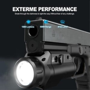 hl 20 pistol light compact rail mounted handgun tactical flashlight 400, 1000, 1500lumen upgrade led light rail locating keys for picatinny