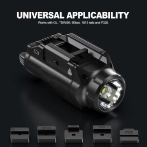 hl 20 pistol light compact rail mounted handgun tactical flashlight 400, 1000, 1500lumen upgrade led light rail locating keys for picatinny